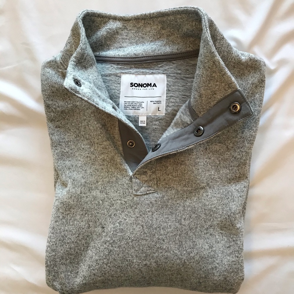 Sonoma half button sweater L